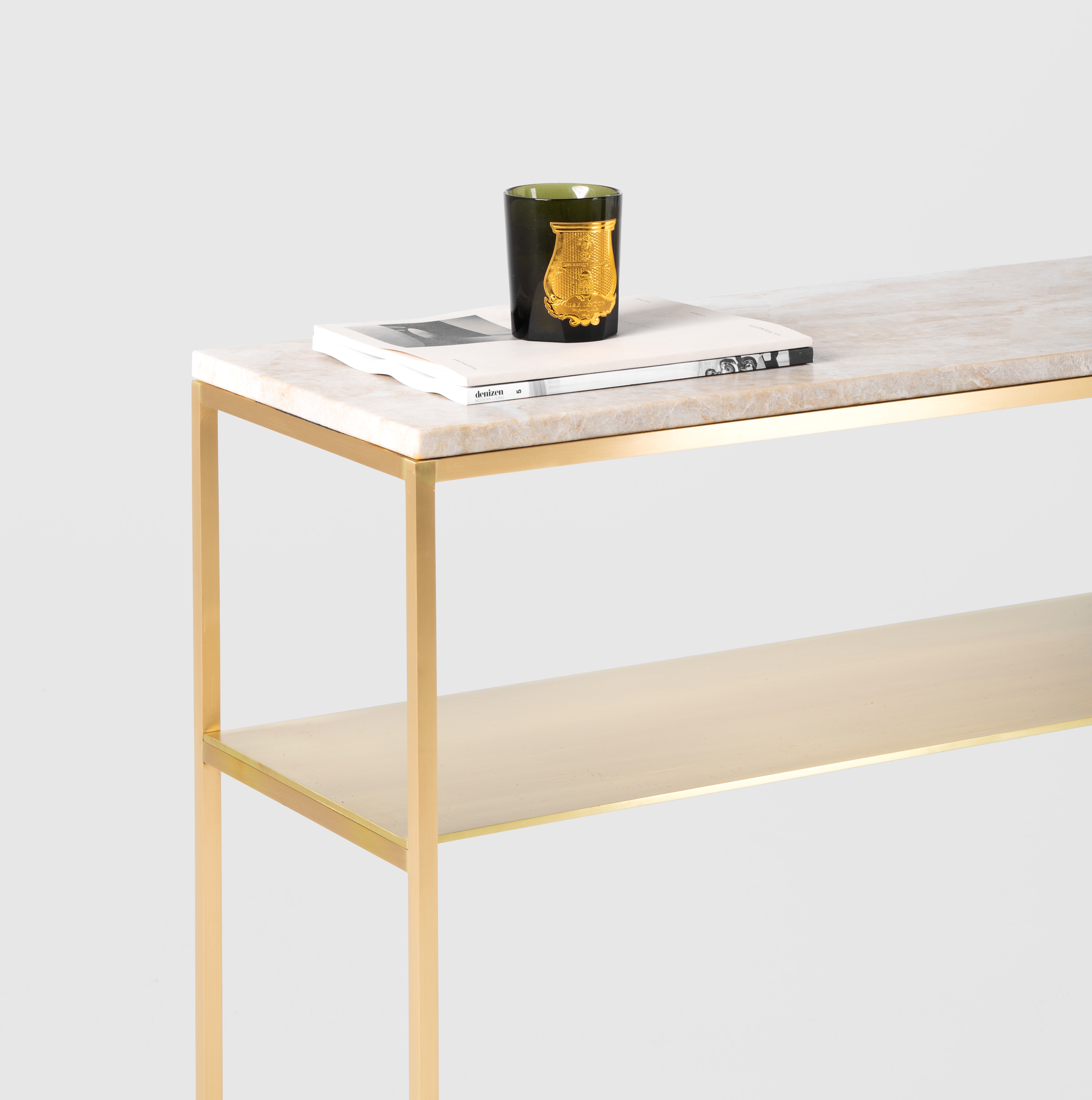 Cube Console Table With Shelf